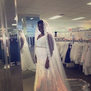 Wedding Gown and Cathedral Veil